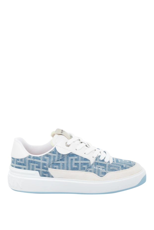 Balmain woman women's blue cotton and leather sneakers buy with prices and photos 178602 - photo 1