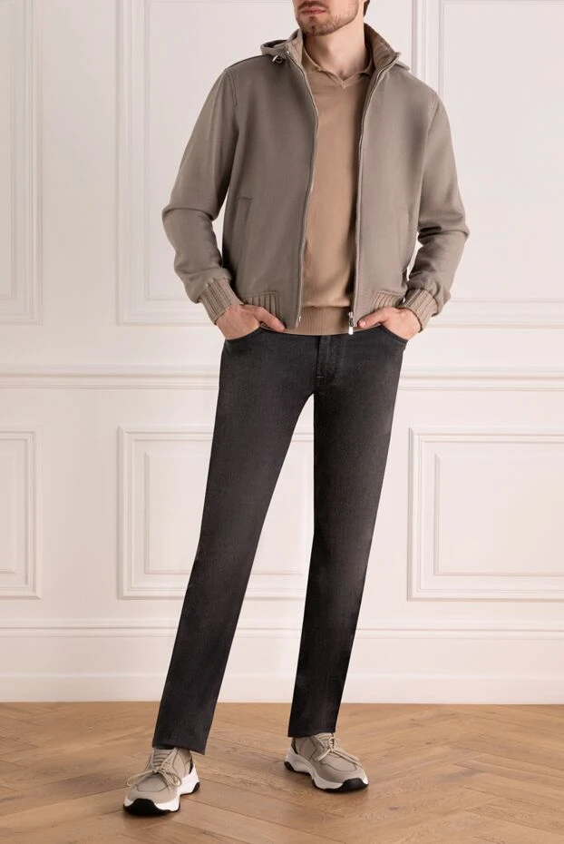 Enrico Mandelli beige men's jacket made of cashmere and polyamide 178627 - photo 1