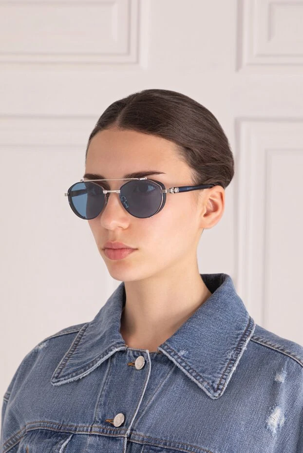 Balmain жіночі окуляри для захисту від сонця жіночі блакитні з металу та пластику купити фото з цінами 178630 - фото 2