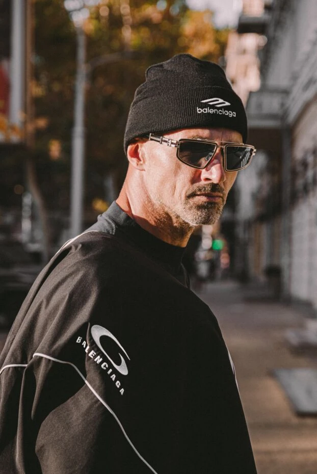 Balmain очки из металла и пластика синие мужские 178635 - фото 2