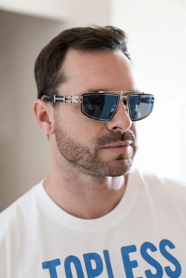 Balmain blue metal and plastic glasses for men 178635 - photo 2