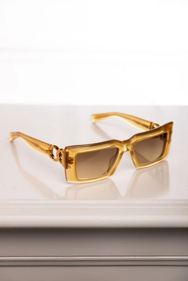 Balmain очки для защиты от солнца женские желтые из пластика 178638 - фото 2