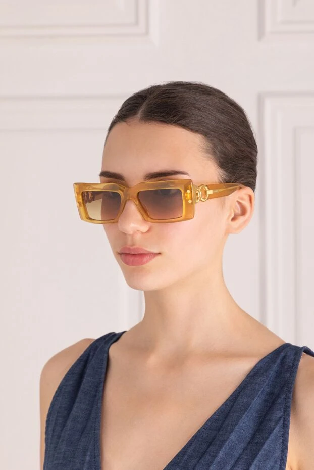 Balmain women's yellow plastic sunglasses for sun protection 178638 - photo 2