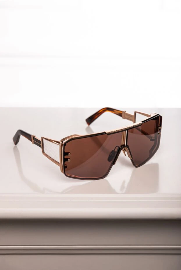 Balmain brown frame mask sunglasses with light lenses 178639 - photo 2