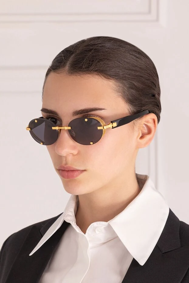 Balmain women's yellow metal sunglasses 178644 - photo 2