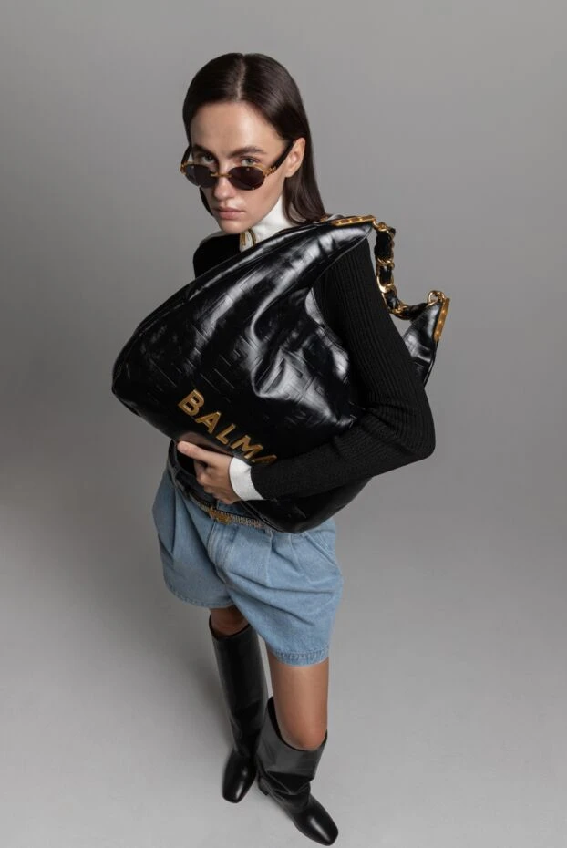 Balmain солнцезащитные очки овальные без оправы с золотыми дужками 178644 - фото 2