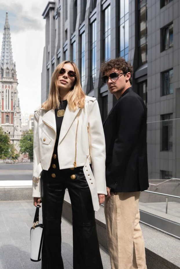 Balmain очки для защиты от солнца женские желтые из металла и пластика 178645 - фото 3