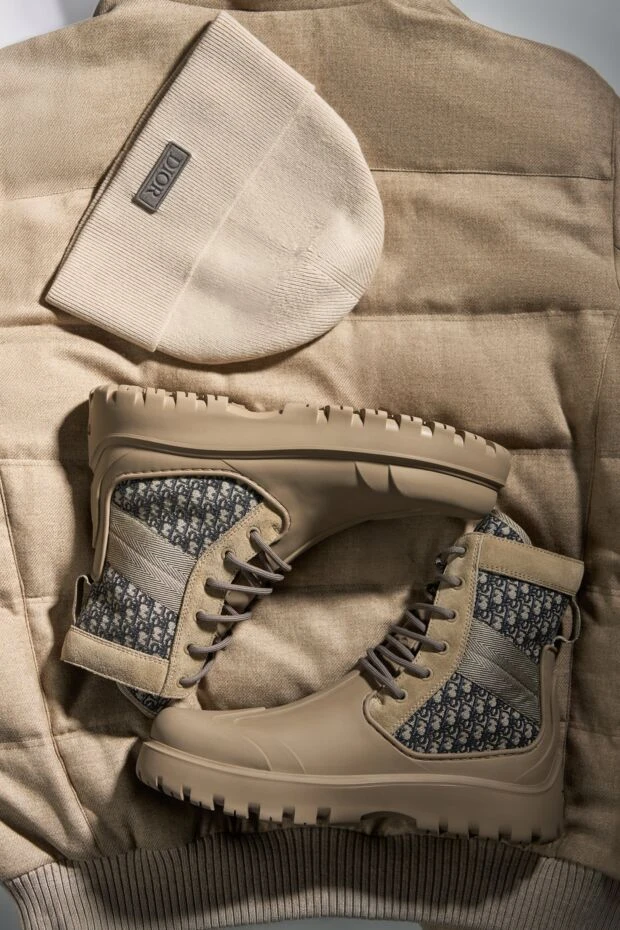 Dior beige cotton and rubber boots for men 178647 - photo 3