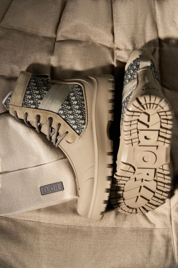 Dior beige cotton and rubber boots for men 178647 - photo 2