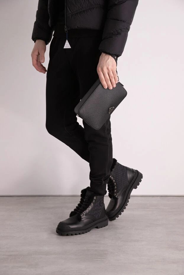 Dior мужские ботинки из хлопка и кожи черные мужские на меху купить с ценами и фото 178648 - фото 2
