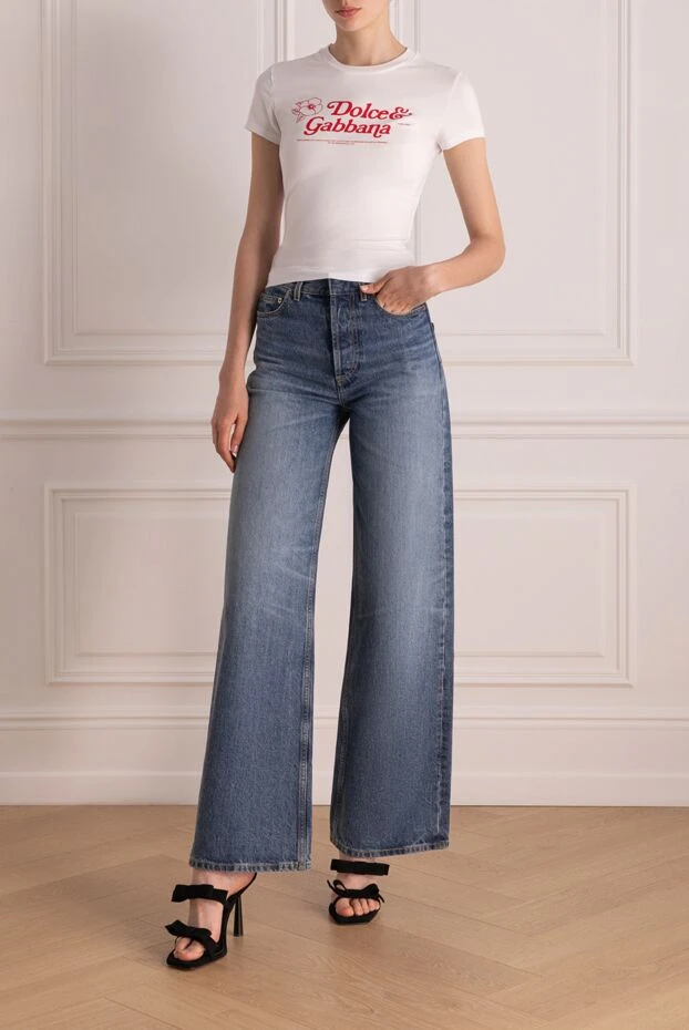 Dior woman women's blue cotton jeans buy with prices and photos 178651 - photo 2
