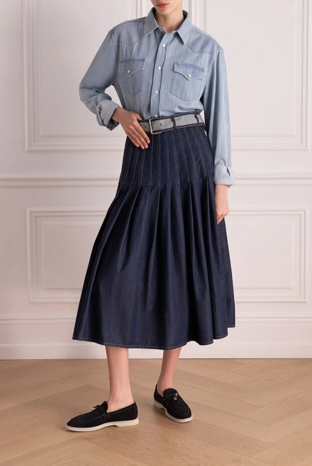 Dior женские юбка джинсовая из хлопка синяя женская купить с ценами и фото 178652 - фото 2