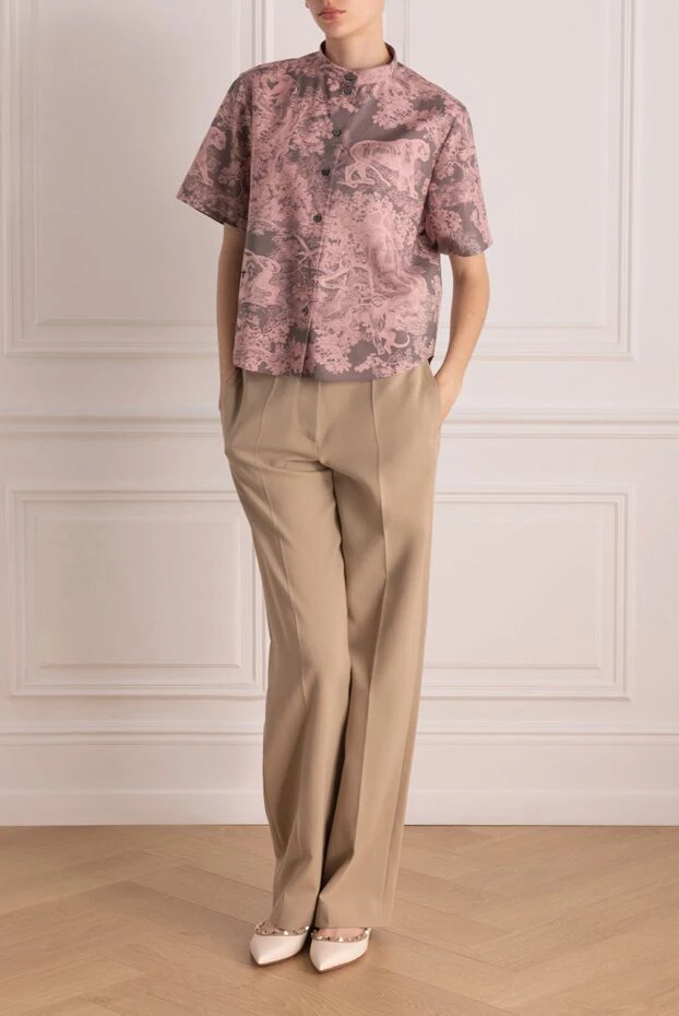 Dior женские блуза из хлопка женская розовая купить с ценами и фото 178654 - фото 2