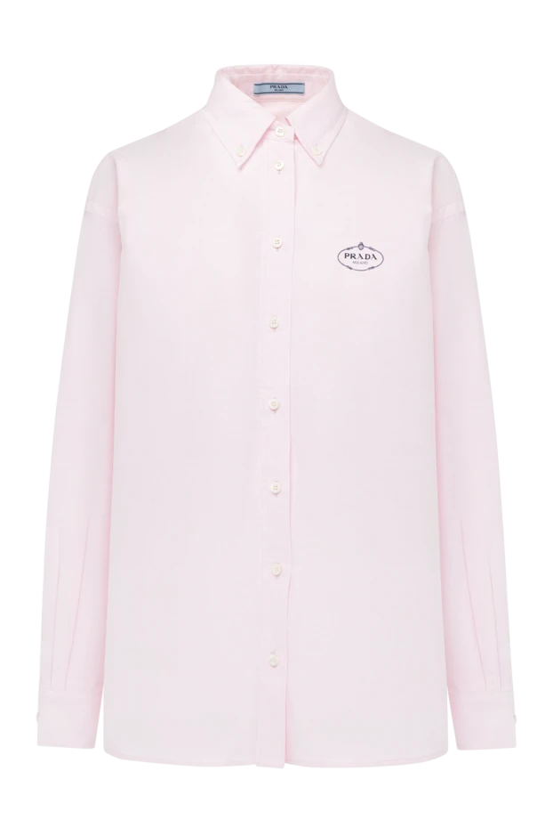 Prada женские рубашка из хлопка женская розовая купить с ценами и фото 178659 - фото 1