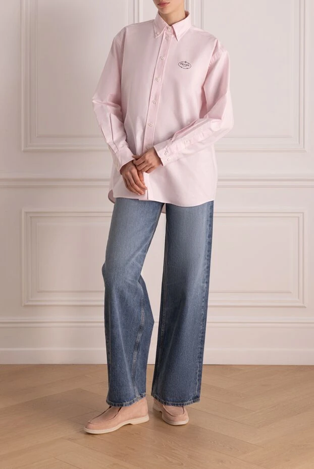 Prada woman women's pink cotton shirt buy with prices and photos 178659 - photo 2