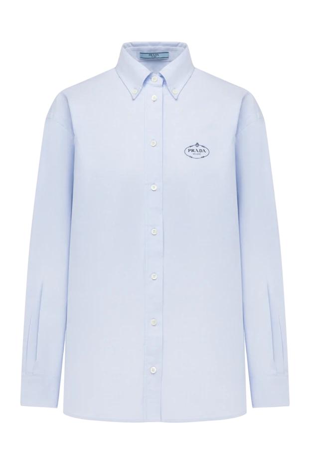 Prada женские рубашка из хлопка женская голубая купить с ценами и фото 178660 - фото 1