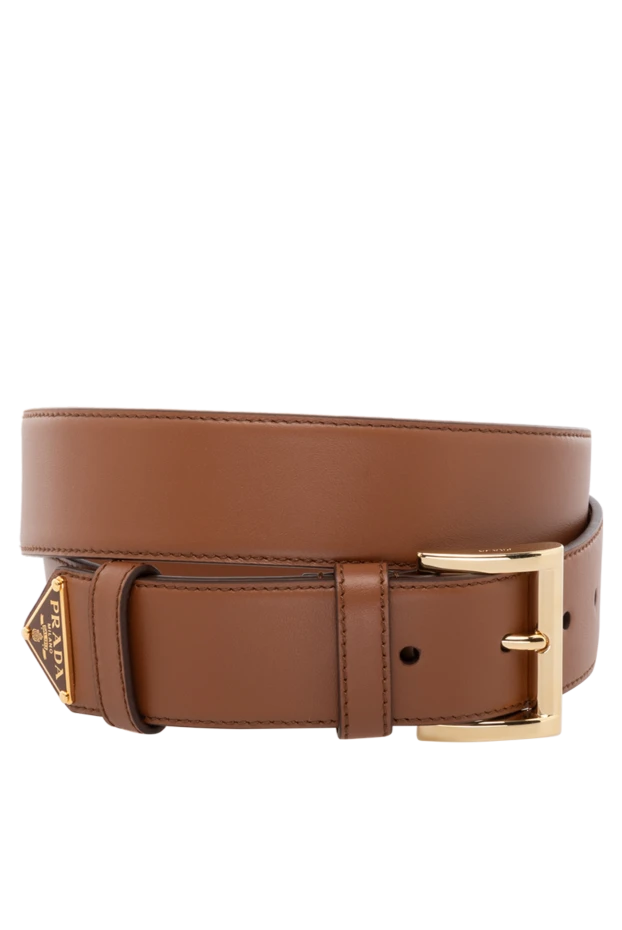 Prada woman women's brown leather belt buy with prices and photos 178661 - photo 1