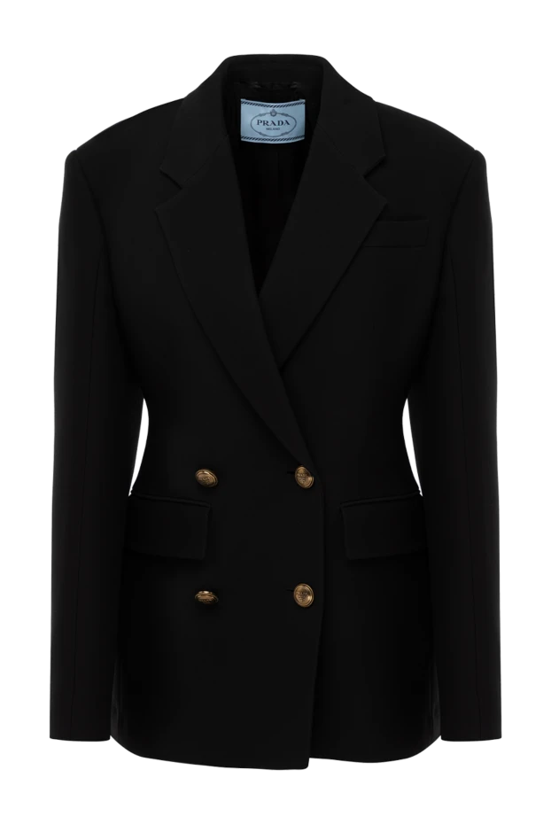 Prada женские жакет из шерсти и шелка черный женский купить с ценами и фото 178664 - фото 1