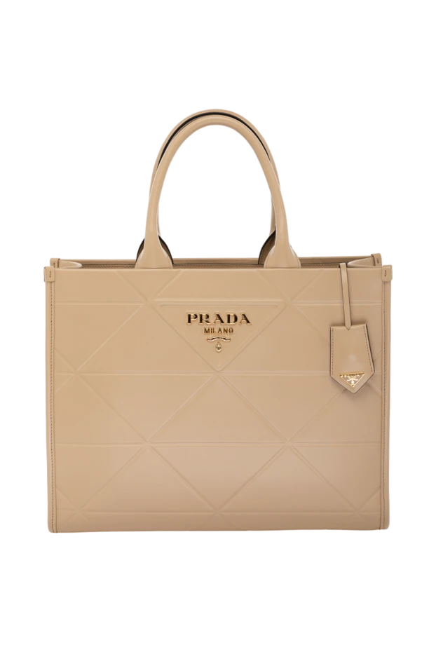 Prada женские сумка из натуральной кожи бежевая женская 178669 - фото 1