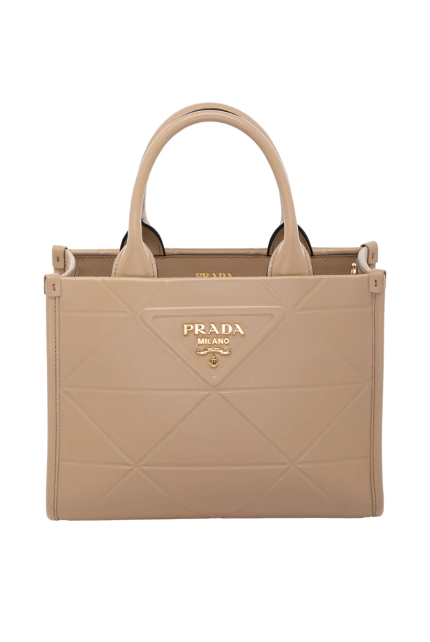 Prada сумка из натуральной кожи женская бежевая бежевая 178673 - фото 1