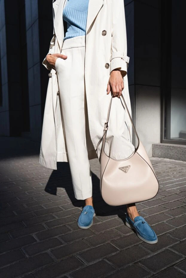 Prada beige leather hobo bag with contrast trim and adjustable strap 178678 - photo 3