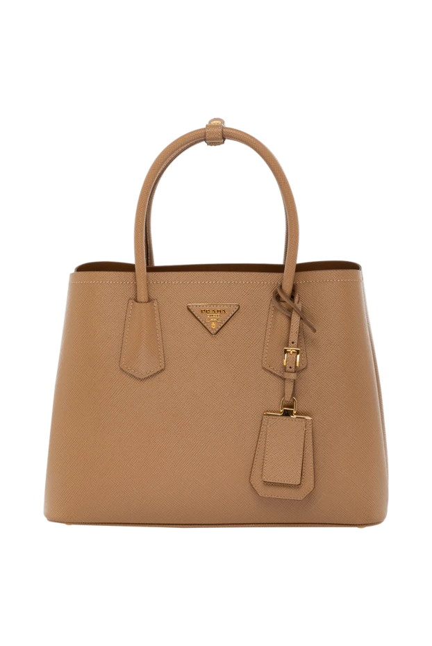 Prada women's brown genuine leather bag with logo 178682 - photo 1