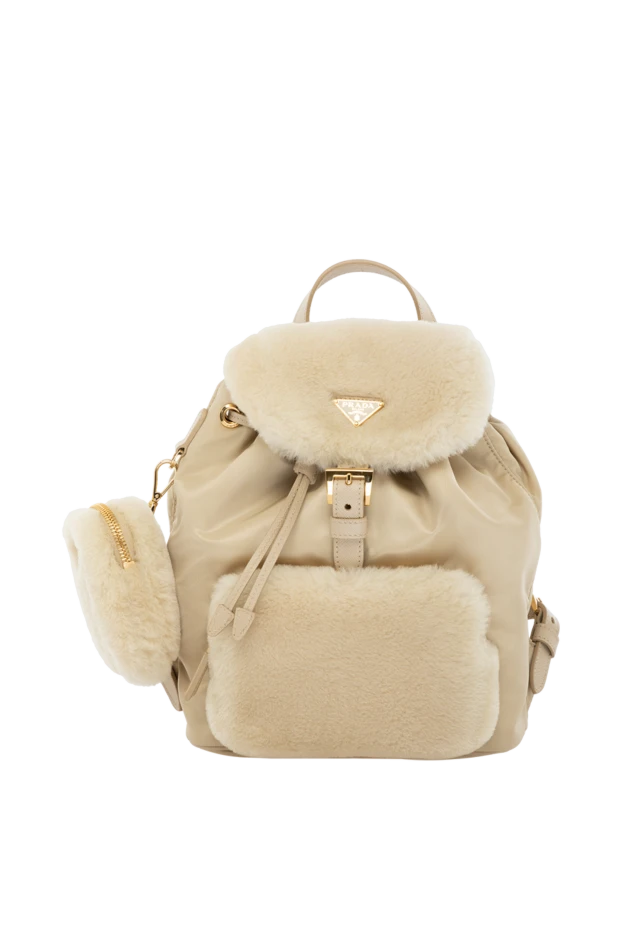 Prada woman beige women's polyester and fur backpack buy with prices and photos 178695 - photo 1