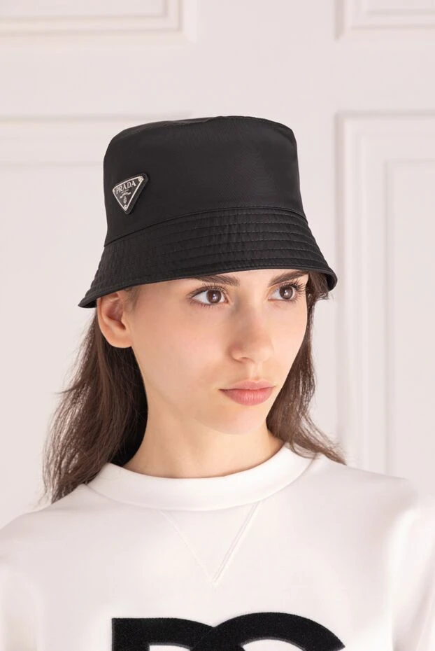 Prada woman women's black polyamide panama hat buy with prices and photos 178703 - photo 2