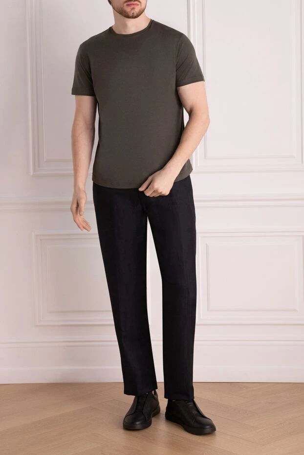 Loro Piana men's green silk and cotton t-shirt 195600 - photo 2