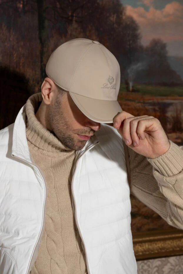 Loro Piana кепка из полиэстера мужская бежевая 178715 - фото 2