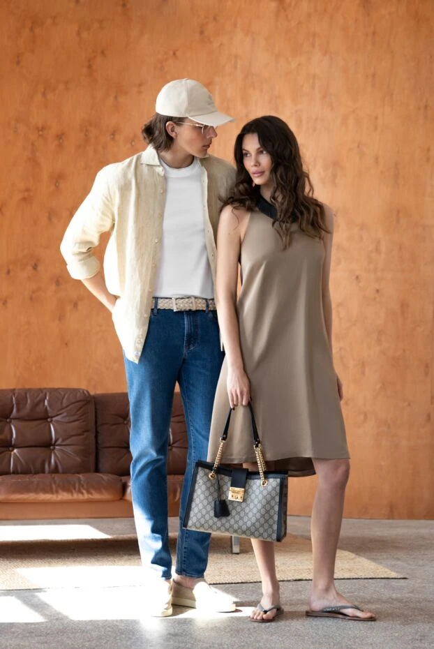 Loro Piana кепка из полиэстера мужская бежевая 178715 - фото 2