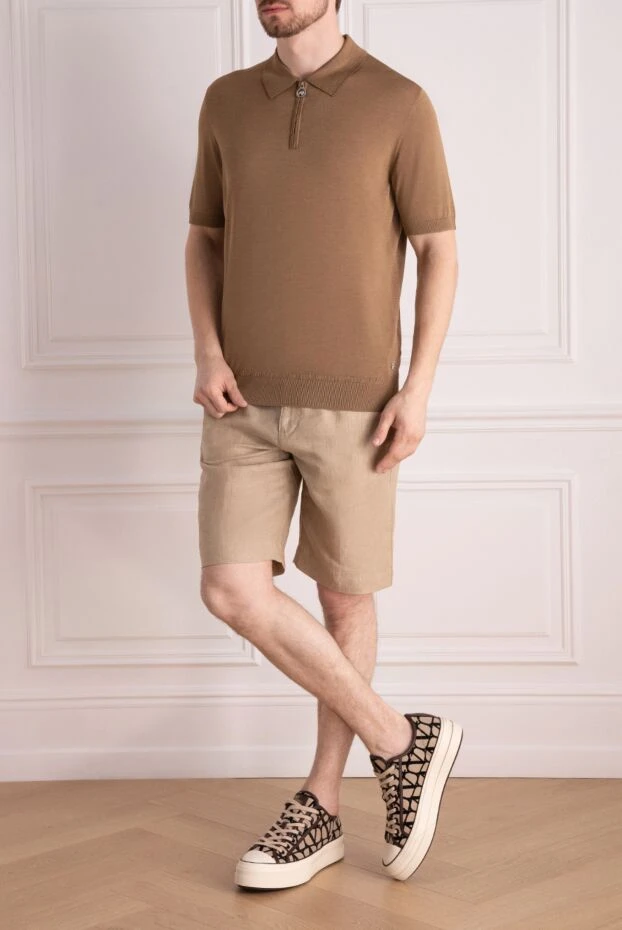Loro Piana man men's beige linen shorts buy with prices and photos 178717 - photo 2