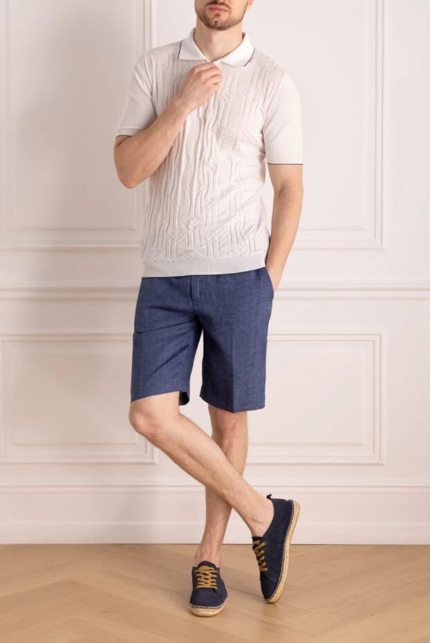 Loro Piana blue linen shorts for men 178721 - photo 2