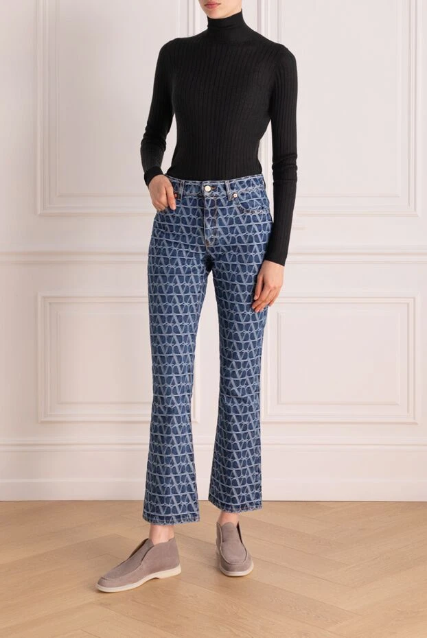 Valentino woman women's blue cotton jeans buy with prices and photos 178725 - photo 2