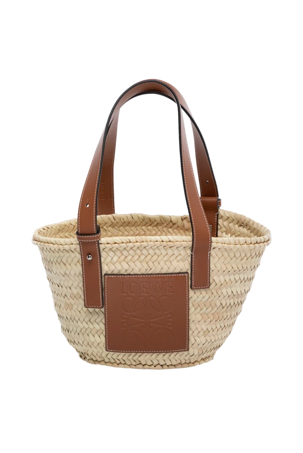 Loewe женские сумка из соломки и натуральной кожи женская бежевая купить с ценами и фото 178728 - фото 1