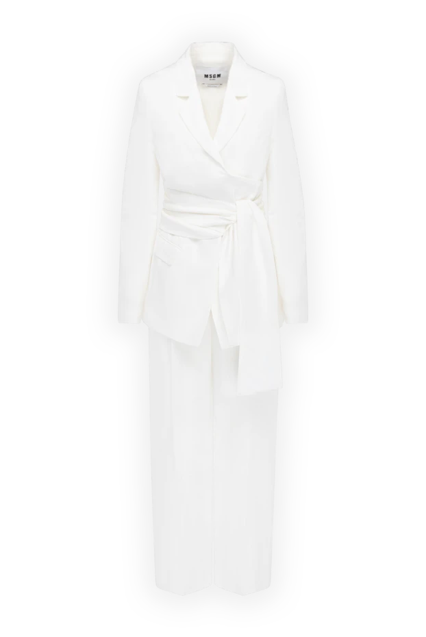 MSGM woman women's white linen and viscose suit with trousers 178746 - photo 1