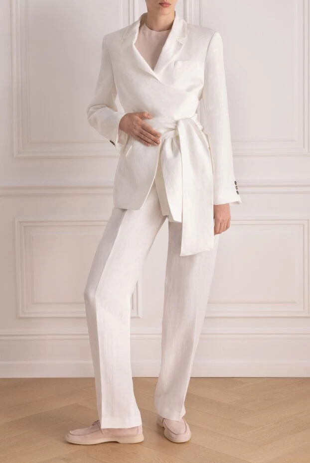 MSGM woman women's white linen and viscose suit with trousers buy with prices and photos 178746 - photo 2