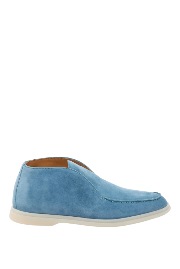 Women's blue suede loafers