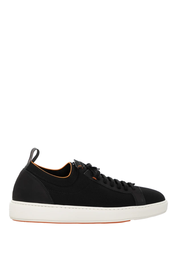 Santoni man black men's sneakers made of textile and suede buy with prices and photos 178779 - photo 1