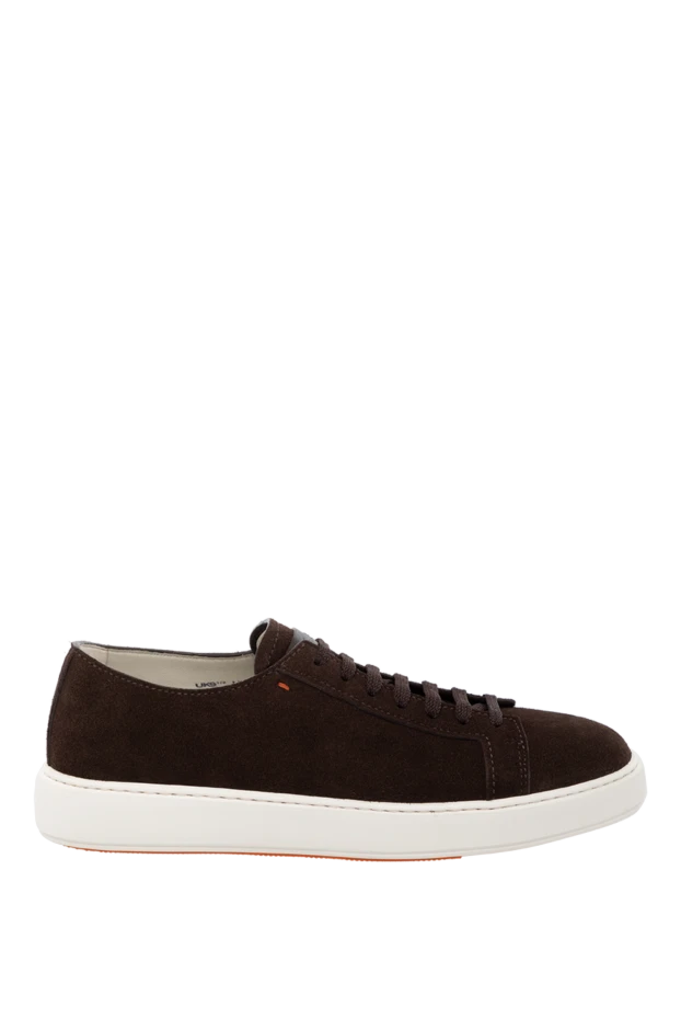 Brown suede sneakers for men