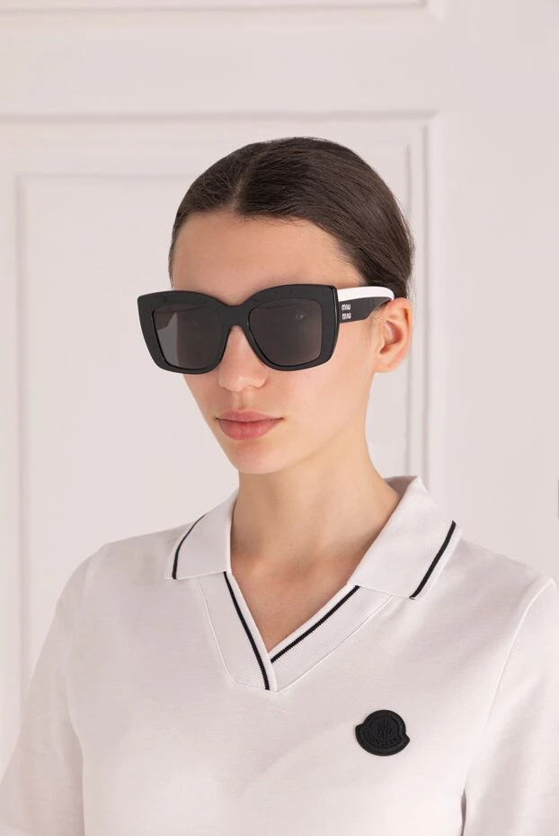 Miu Miu women's black sunglasses with logo 178792 - photo 2