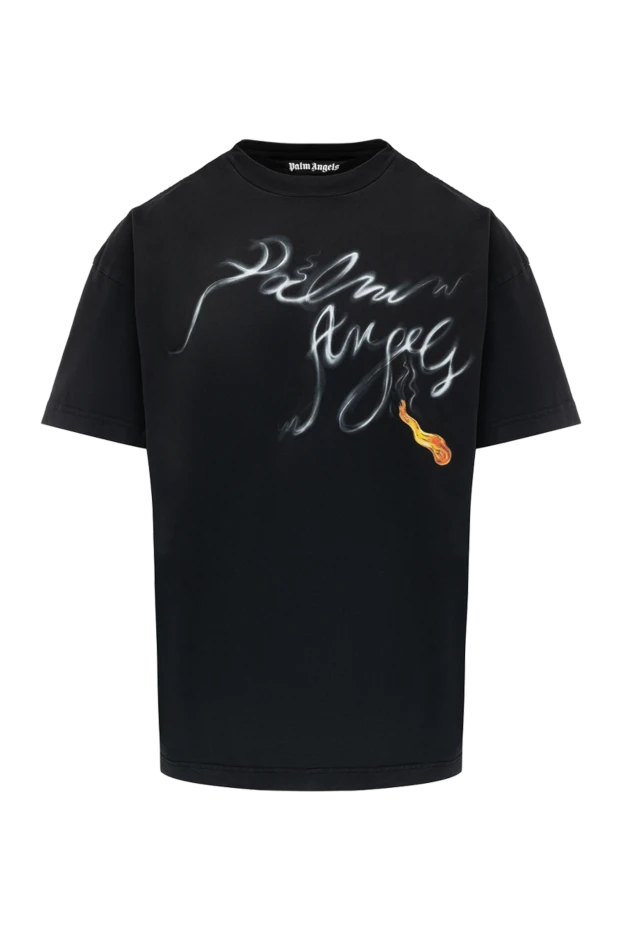 Palm Angels men's black cotton t-shirt with print 178812 - photo 1