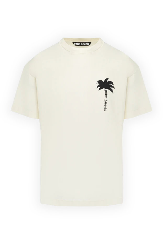Palm Angels мужские футболка из хлопка бежевая мужская купить с ценами и фото 178814 - фото 1