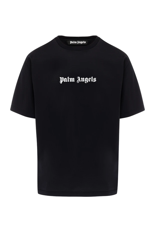 Palm Angels men's black cotton t-shirt with logo 178818 - photo 1