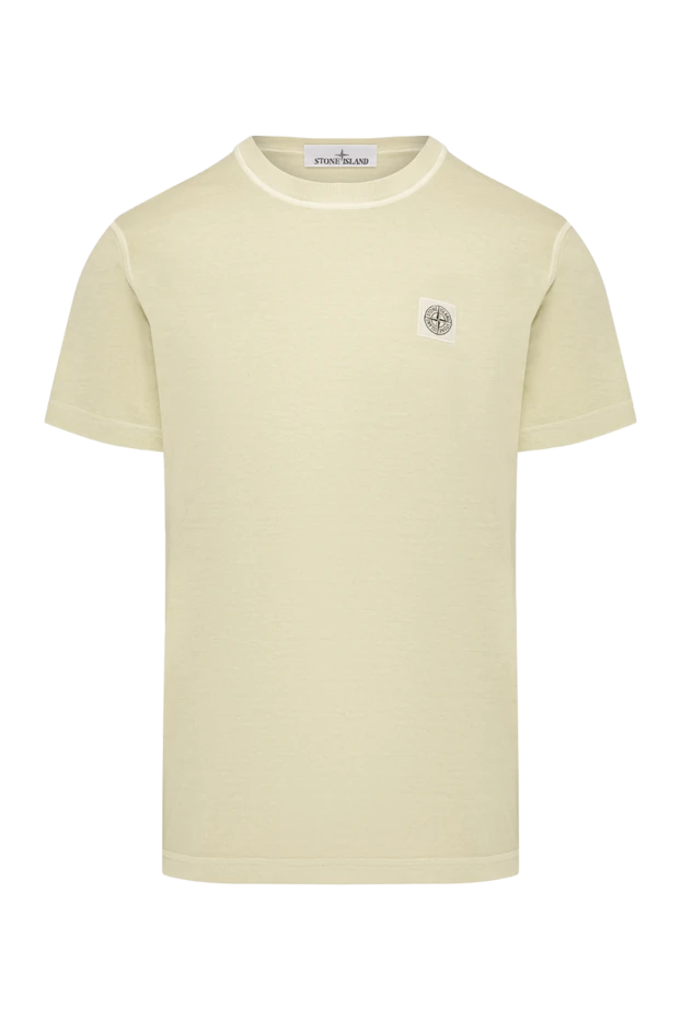 Stone Island мужские футболка из хлопка бежевая мужская купить с ценами и фото 178850 - фото 1