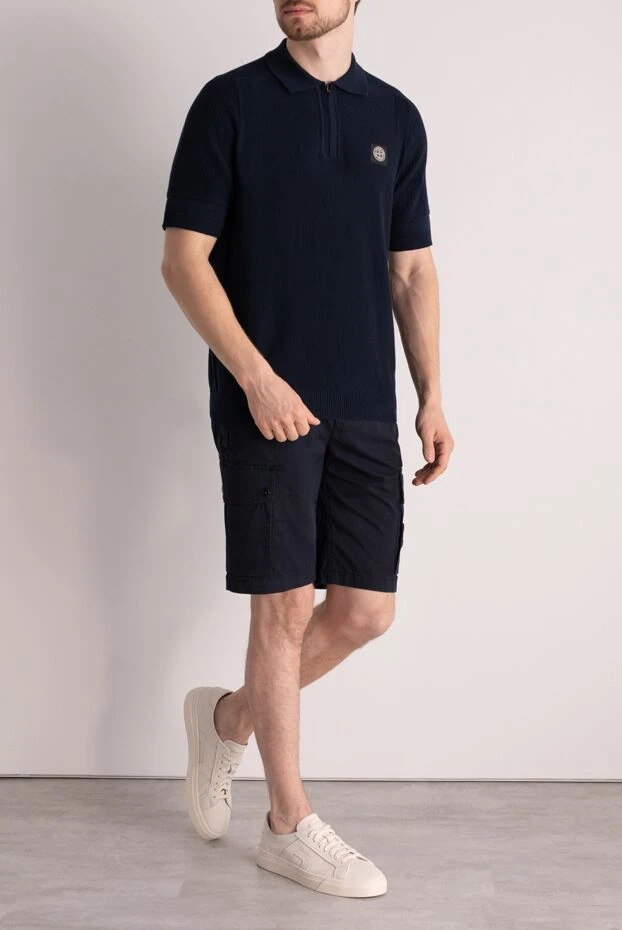 Stone Island men's blue shorts made of cotton and elastane 178860 - photo 2