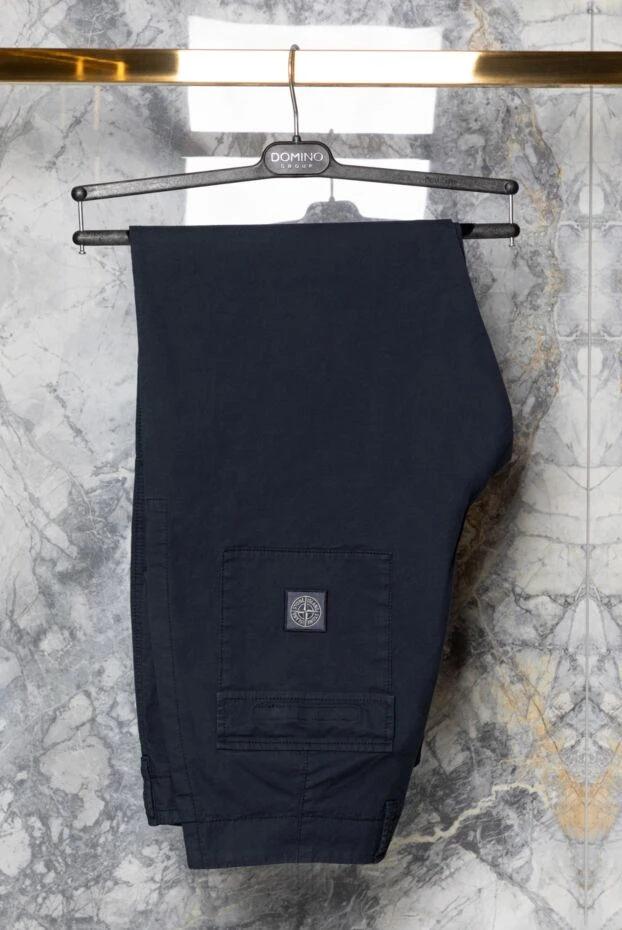 Stone Island men's dark blue cargo pants with patch pockets 178863 - photo 2