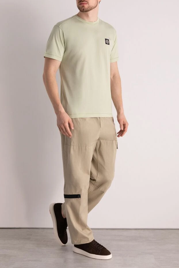 Stone Island man men's beige trousers made of cotton and elastane buy with prices and photos 178864 - photo 2