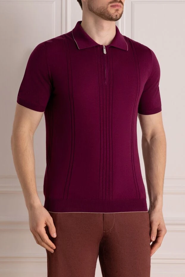 Svevo cotton polo for men burgundy 195426 - photo 3