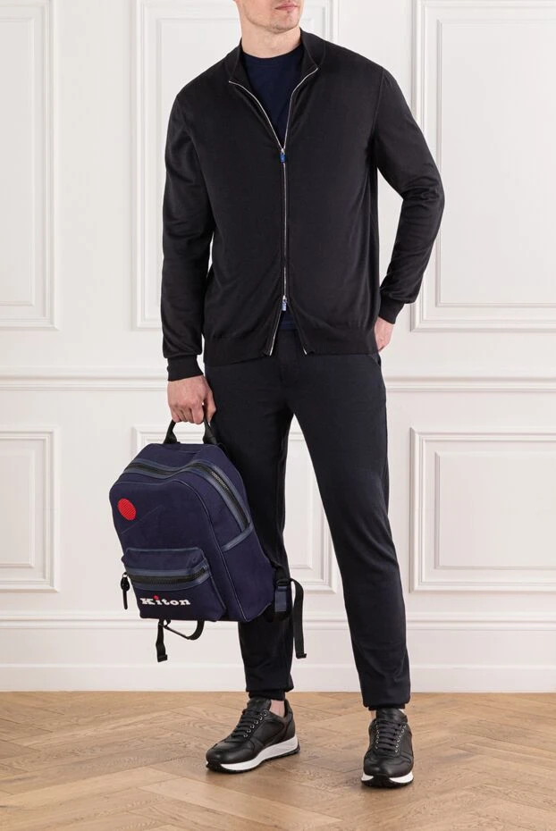 Svevo чорний бавовняний кардиган-бомбер на блискавці 178886 - фото 2